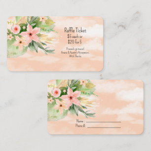 Carte D'accompagnement Fleurs d'aquarelle de corail Tombola