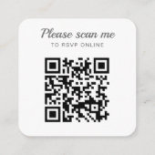 Carte D'accompagnement Fleurs d'aquarelle jaune romantique Code QR RSVP (Dos)