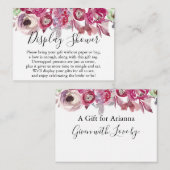 Carte D'accompagnement Fleurs d'aquarelle rose Pas de Fête des mariées d' (Devant / Derrière)