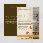 Carte D'accompagnement Fleurs d'automne, Mariage de bois FAUX (Devant / Derrière)