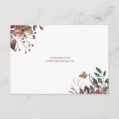 Carte D'accompagnement Fleurs de automne foncé Rustique Mariage Détails C (Dos)