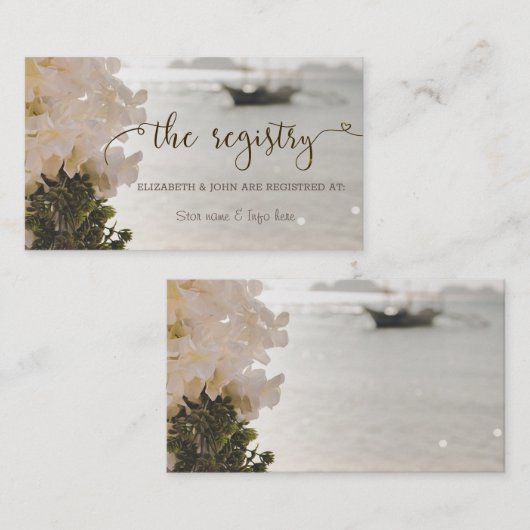 Carte D'accompagnement Fleurs de bateau à voile registre de plage Enclosu (Devant / Derrière)