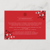 Carte D'accompagnement Fleurs de cerisier et double bonheur Mariage chino (Devant)