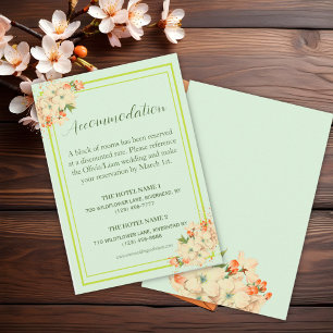 Carte D'accompagnement Fleurs de cerisier rose, Hébergement Mariage