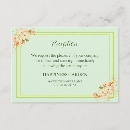 Carte D'accompagnement Fleurs de cerisier rose, Réception de mariage (Devant)