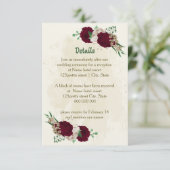 Carte D'accompagnement Fleurs de champagne bourguignonne détails mariage (Debout devant)