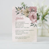 Carte D'accompagnement fleurs de champagne rose mariage (Debout devant)