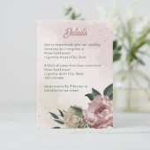 Carte D'accompagnement fleurs de champagne rose mariage (Debout devant)