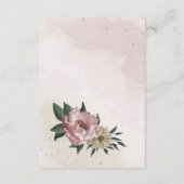 Carte D'accompagnement fleurs de champagne rose mariage (Dos)