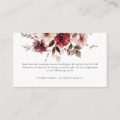 Carte D'accompagnement Fleurs de chute de marron Laves Bourgogne Détails  (Dos)