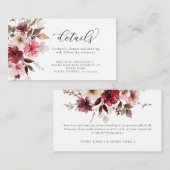 Carte D'accompagnement Fleurs de chute de marron Laves Bourgogne Détails  (Devant / Derrière)