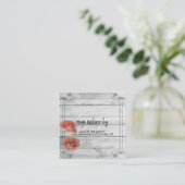 Carte D'accompagnement Fleurs de coquelicot rustique blanc en bois Noir C (Debout devant)