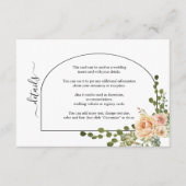 Carte D'accompagnement Fleurs de corail de pêche et mariage à arc (Devant)