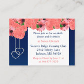 Carte D'accompagnement Fleurs de corail et bleu marine (Dos)