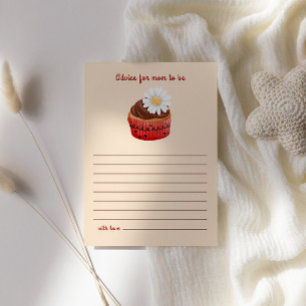 Carte D'accompagnement Fleurs De Cupcake Cute Conseils De Baby shower Pou