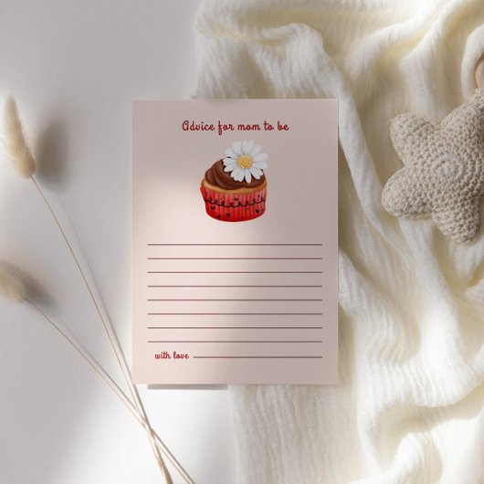 Carte D'accompagnement Fleurs De Cupcake Cute Conseils De Baby shower Pou