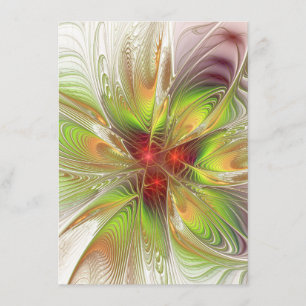 Carte D'accompagnement Fleurs de fantaisie fractale douces et tendres