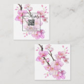 Carte D'accompagnement Fleurs de fleurs rose aquarelle (Devant / Derrière)