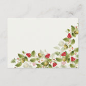 Carte D'accompagnement Fleurs de fraises rouges sucrées Mariage (Dos)