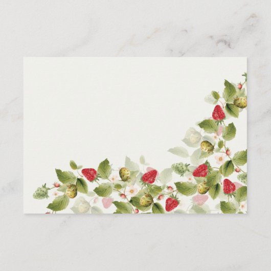 Carte D'accompagnement Fleurs de fraises rouges sucrées Mariage (Dos)