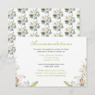 Carte D'accompagnement Fleurs de lys blancs Mariage