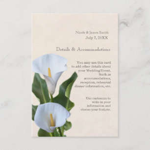 Carte D'accompagnement Fleurs de lys calla Élégant Floral Hébergements