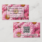 Carte D'accompagnement Fleurs de marguerites roses florales de printemps  (Devant / Derrière)