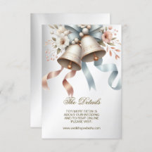 Fleurs de mariage cloches Rubans bleu rose Beau