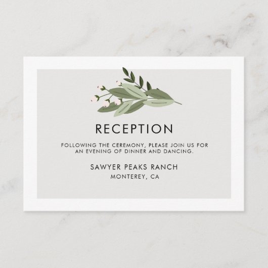 Carte D'accompagnement Fleurs de mariage pour la réception (Devant)