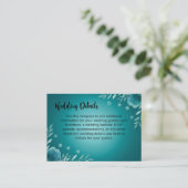 Carte D'accompagnement Fleurs de mariage Teal Whisper (Debout devant)