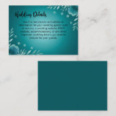 Carte D'accompagnement Fleurs de mariage Teal Whisper (Devant / Derrière)
