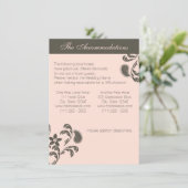 Carte D'accompagnement Fleurs de paisley rose et marron (Debout devant)