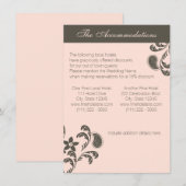 Carte D'accompagnement Fleurs de paisley rose et marron (Devant / Derrière)