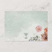 Carte D'accompagnement Fleurs de pêche et de rouille sur vert Détails (Dos)