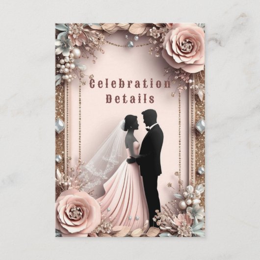 Carte D'accompagnement 🌸 Fleurs de Pêche Mariage de Printemps ✨ (Devant)