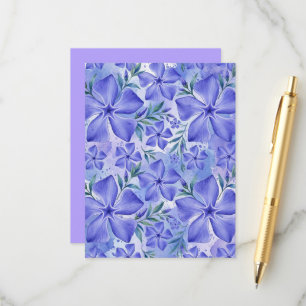 Carte D'accompagnement Fleurs de Pervenche Bleu Violet Fleurs de Vinca