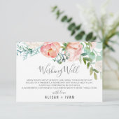 Carte D'accompagnement Fleurs de pivoines romantiques Mariage désirant bi (Debout devant)