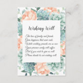 Carte D'accompagnement Fleurs de pivoines Succulentes Mariage Wishing wel (Devant)