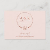 Carte D'accompagnement Fleurs de prairie Détails du Mariage Rose (Dos)