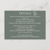 Carte D'accompagnement Fleurs de prairie Sirocco Green Détails du Mariage (Devant)