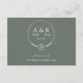 Carte D'accompagnement Fleurs de prairie Sirocco Green Détails du Mariage (Dos)