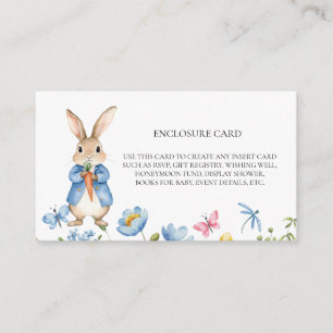 Carte D'accompagnement Fleurs de printemps Floral Lapin de conte de fées 