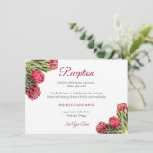 Carte D'accompagnement Fleurs de Protea Roi Tropical Mariage Sage Green (Debout devant)