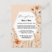 Carte D'accompagnement Fleurs de réception de mariage Boho d'été (Devant)