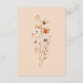 Carte D'accompagnement Fleurs de réception de mariage Boho d'été (Dos)