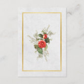 Carte D'accompagnement Fleurs de réception de mariage Rouge Or Noël (Dos)