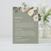 Carte D'accompagnement Fleurs de roses 3D blanches (Debout devant)