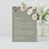 Carte D'accompagnement Fleurs de roses 3D blanches (Debout devant)