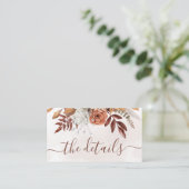 Carte D'accompagnement Fleurs de rouille en terre cuite Boho Détails du M (Debout devant)