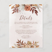 Carte D'accompagnement Fleurs de rouille en terre cuite Boho Détails du M (Devant)